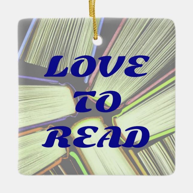 LOVE TO READ Christmas Ornament (Front)