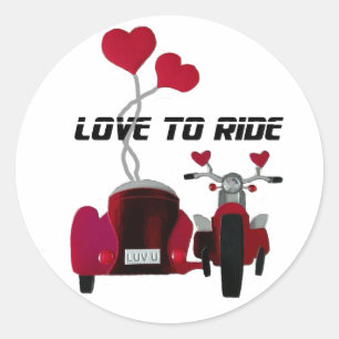 Love to Ride Sidecar Motorcycles Stickers
