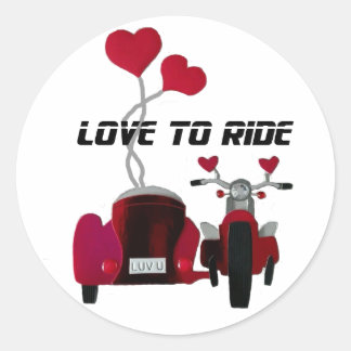 Love to Ride Sidecar Motorcycles Stickers