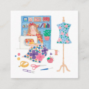 'Love to Sew' Square Business Card