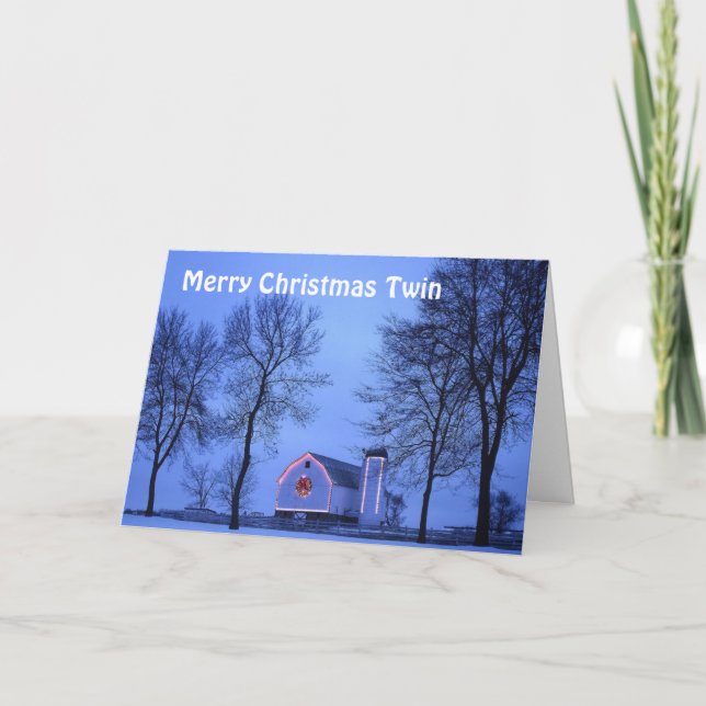 LOVE TO SHARE CHRISTMAS WITH MY TWIN HOLIDAY CARD (Front)