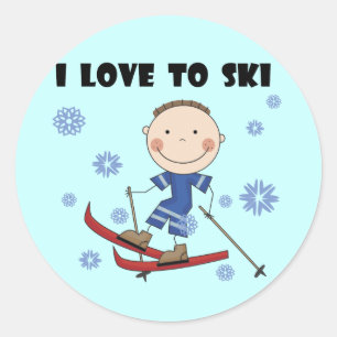 Love to Ski - Boy Tshirts and Gifts Classic Round Sticker