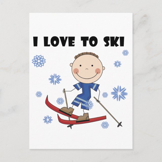 Love to Ski - Boy Tshirts and Gifts Postcard (Front)