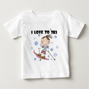 Love to Ski - Girl Tshirts and Gifts