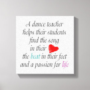 Love To Teach Dance Canvas Wall Art