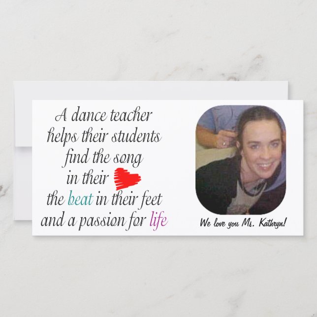 Love To Teach Dance Photo Card (Front)