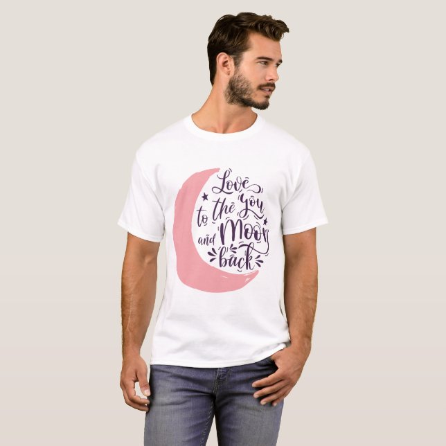 Love To The Moon Back Valentine's Quest T-Shirt (Front Full)