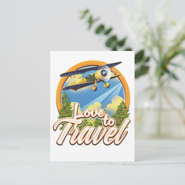 Love to Travel Invitation Postcard (Standing Front)