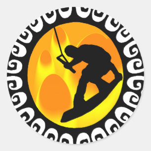LOVE TO WAKEBOARD CLASSIC ROUND STICKER