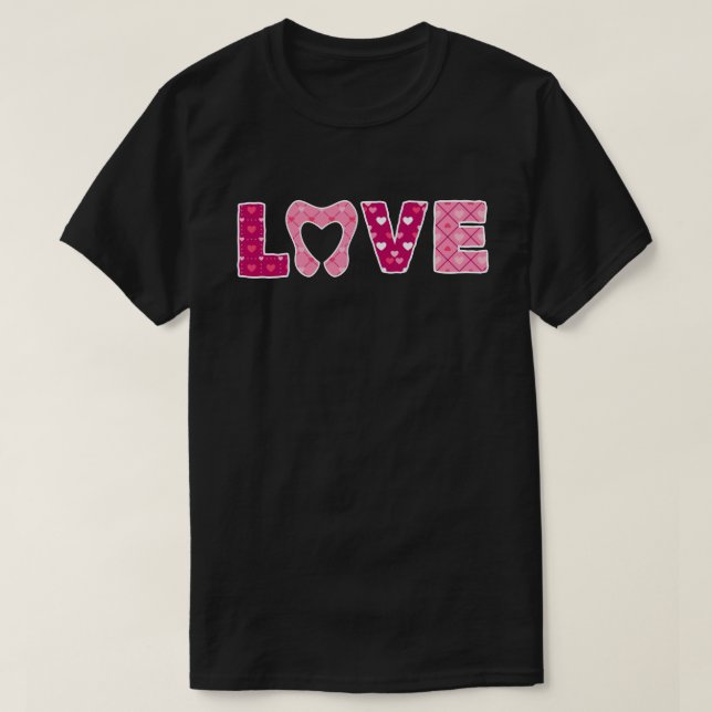 LOVE Tooth Heart Dentistry Dentist Valentine's day T-Shirt (Design Front)