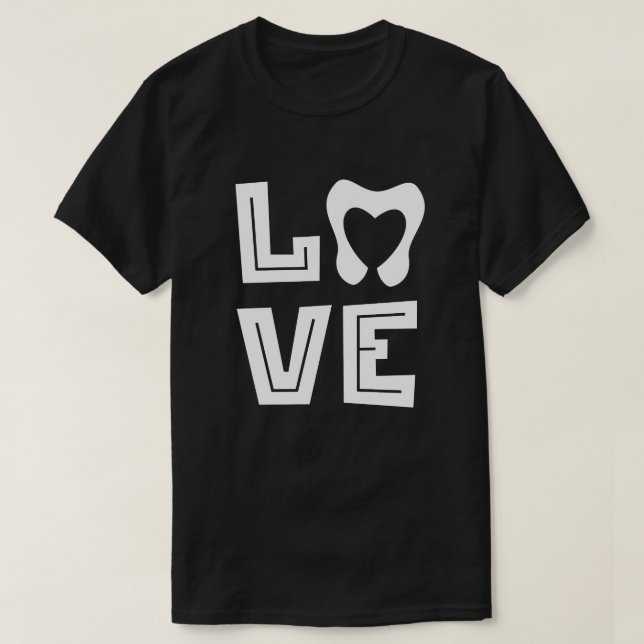 LOVE Tooth Heart Dentistry Dentist Valentine's day T-Shirt (Design Front)