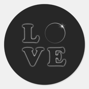 Love Total Solar Eclipse 04 08 2024 Totality Classic Round Sticker