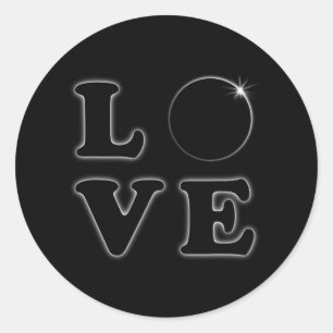 Love Total Solar Eclipse 04.08.2024 Totality Classic Round Sticker