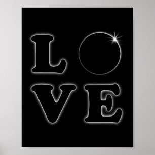 Love Total Solar Eclipse 04.08.2024 Totality Poster