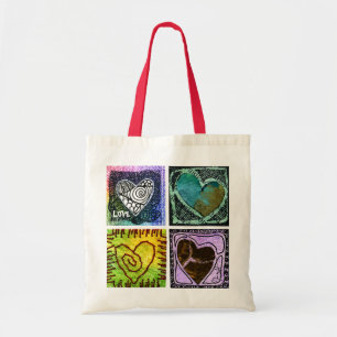 Love Tote Bag - Four Artistic Hearts