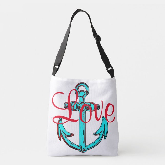 Love tote bag Pretty beach anchor  (Back)