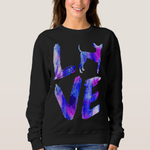 Love Toy Fox Terrier Watercolor Blue Dog Mum Dad Sweatshirt