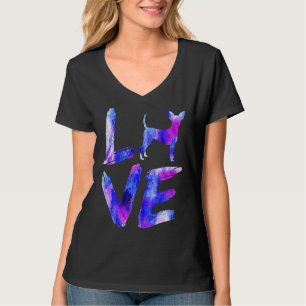 Love Toy Fox Terrier Watercolor Blue Dog Mum Dad T-Shirt