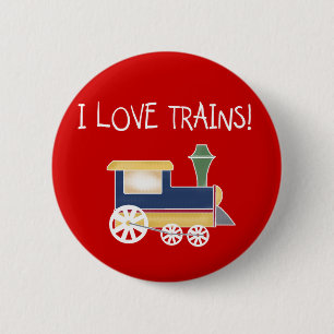 LOVE TRAINS 6 CM ROUND BADGE
