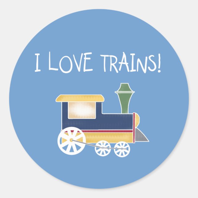 LOVE TRAINS CLASSIC ROUND STICKER (Front)