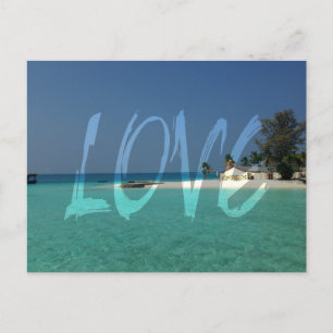 Love Transparent White Graffiti Postcard