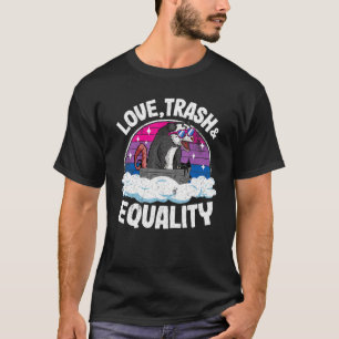 Love Trash & Equality Opossum Bisexual Flag Bi Pri T-Shirt