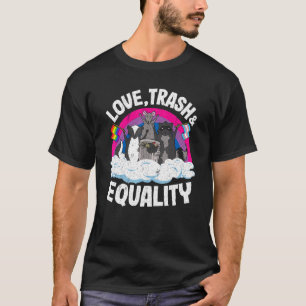 Love Trash & Equality Opossum Racoon Bisexual Fla T-Shirt