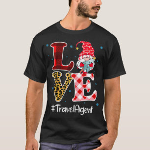 Love Travel Agent Gnome Christmas Matching Pyjamas T-Shirt