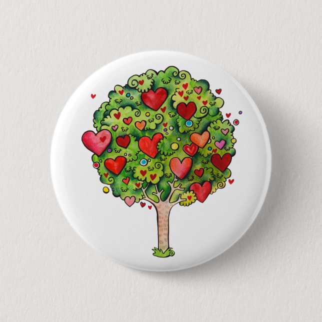 Love Tree 6 Cm Round Badge (Front)