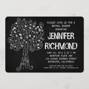 love tree chalkboard bridal shower invitations