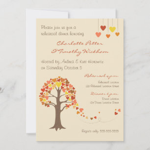 Love Tree Hearts Rehearsal Dinner Invitation