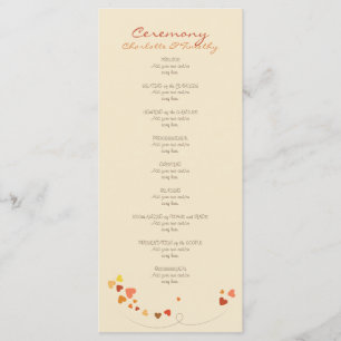 Love Tree Hearts Wedding Program Programme