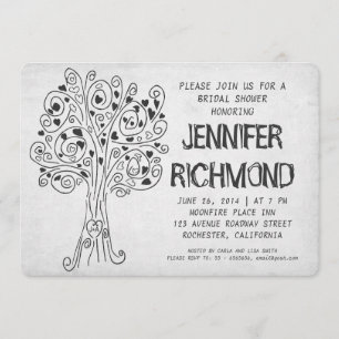 love tree modern bridal shower invitations