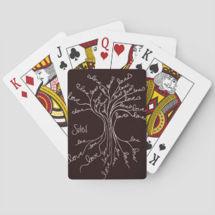 Love Tree of Life Nature Brown Hearts Cute Unisex Playing Cards