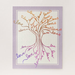 Love Tree of Life With Hearts Cute Meaningful Gift Jigsaw Puzzle