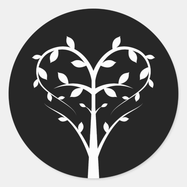 love tree ornate classic round sticker (Front)