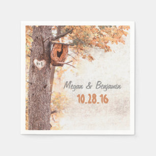 Love Tree Rustic Fall Wedding Napkin