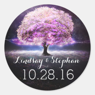 love tree string lights wedding stickers