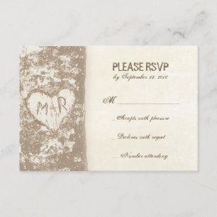 Love tree wedding RSVP cards