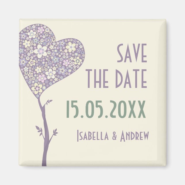 Love Tree  Wedding Save the Date Magnet (Front)