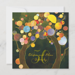 Love Trees 50th Golden Wedding Anniversary Invitation