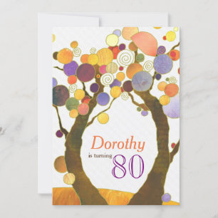Love Trees 80Th Birthday Party Invitation