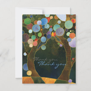 Love Trees Blue Modern Wedding Thank You
