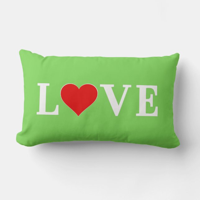 LOVE Trending Lime Green Modern Elegant Lumbar Cushion (Front)