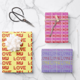 Love Trio Wrapping Paper Sheet