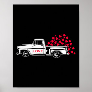 Love Truck Heart Pick Up Valentines Day  Poster