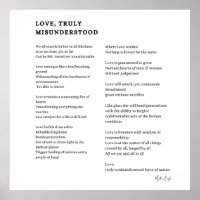 Love truly misunderstood love poem poetry poster 