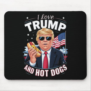 Love Trump And Hot Dogs - Hilarious Conservative Mouse Mat