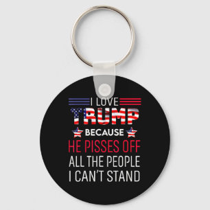 Love Trump Because He Pisses Off The People I Can' Key Ring