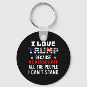 Love Trump Because He Pisses Off The People I Can' Key Ring